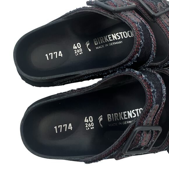 Birkenstock Arizona Denim Sandals Stone Dark Washed size 40 Gorpcore Slide 1774 - Picture 8 of 12